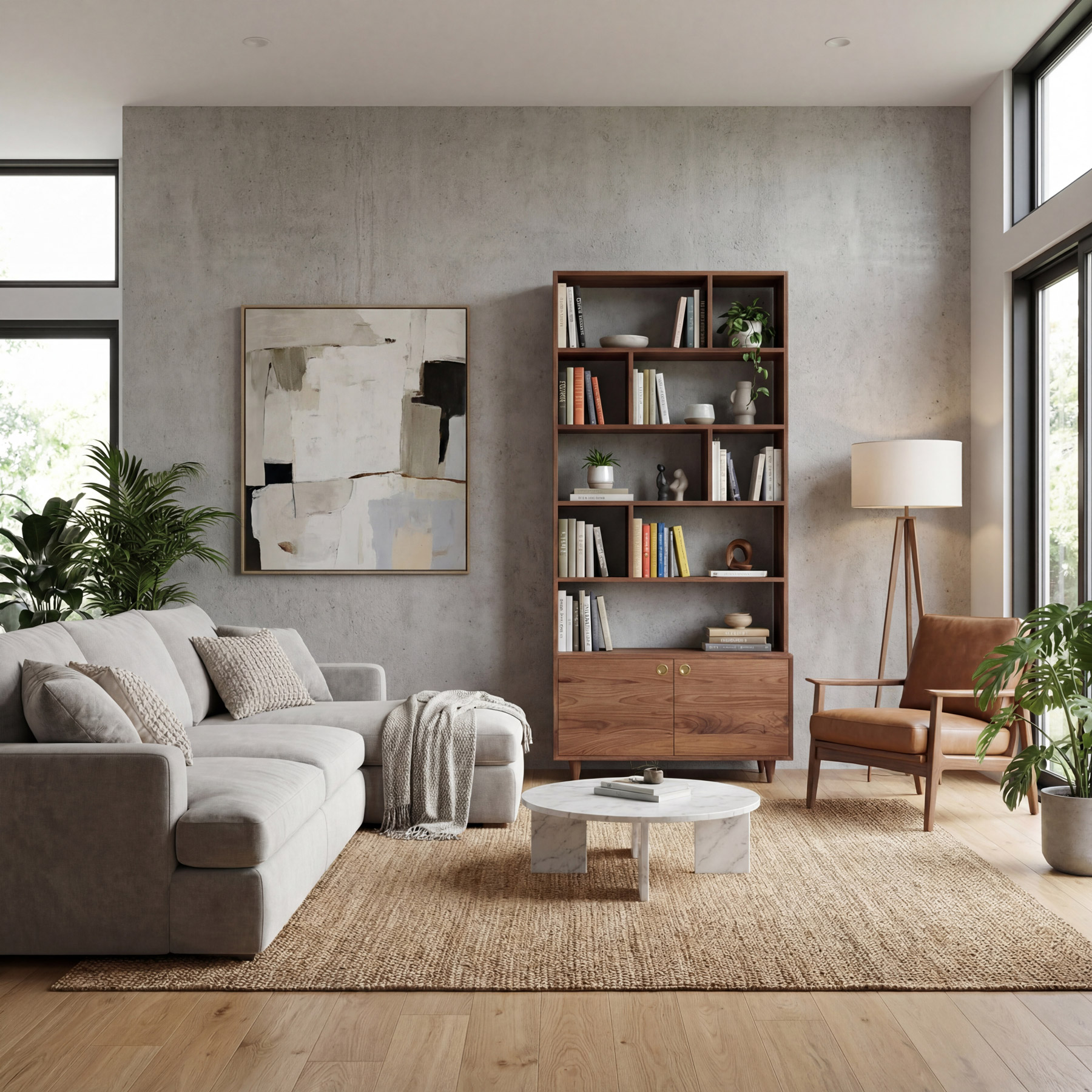 AI-Produktvisualisierung — Lifestyle-Szene mit Massivholzbett