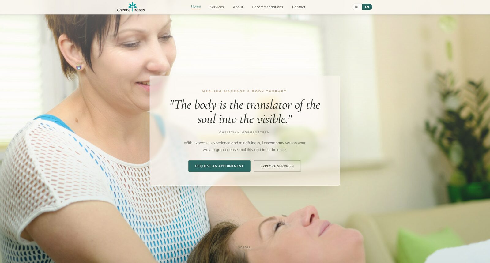 Website Christine Kalteis — Massage & Körperarbeit